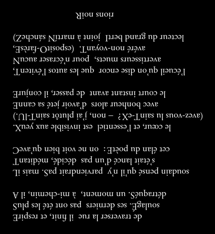 Antisonnet présenté en négatif et tête en bas