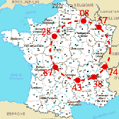 Cercle sur la carte de France