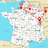 Triangle rectangle sur la carte de France